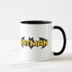 Mug Symbole Batman   Nom Logo jaune et noir