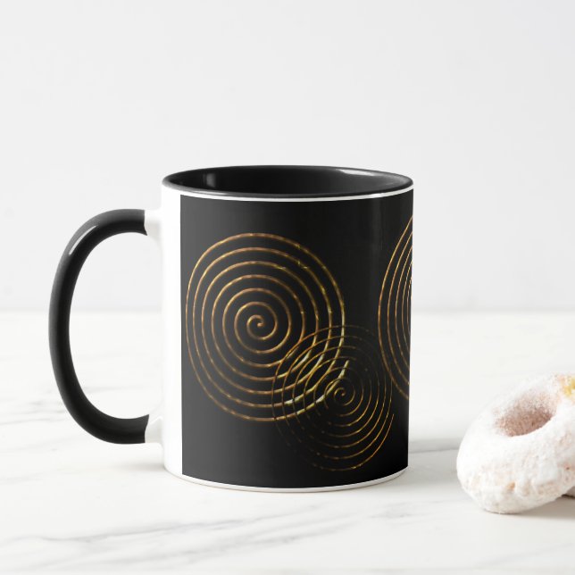 Mug Symbole celtique spirale or métallique (Avec donut)