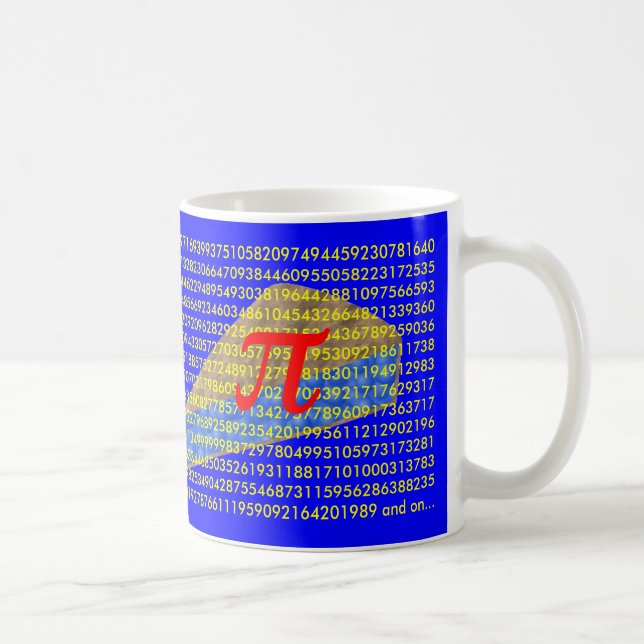 Mug Symbole, chiffres et tarte de pi (Droite)