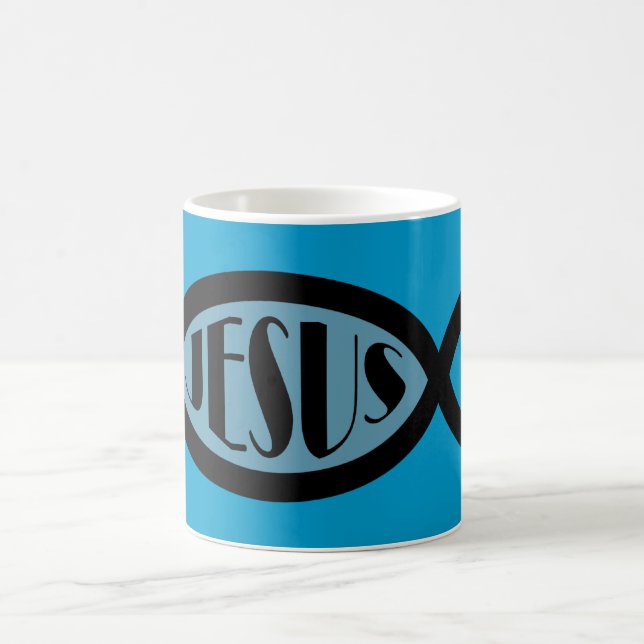 Mug Symbole chrétien de poissons de JÉSUS (Centre)