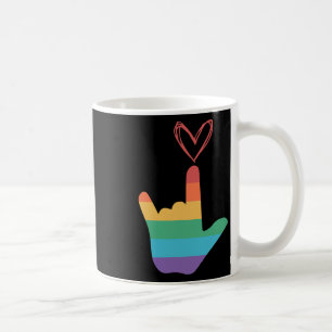 Mug Symbole d'amour arc-en-ciel Asl sourd 