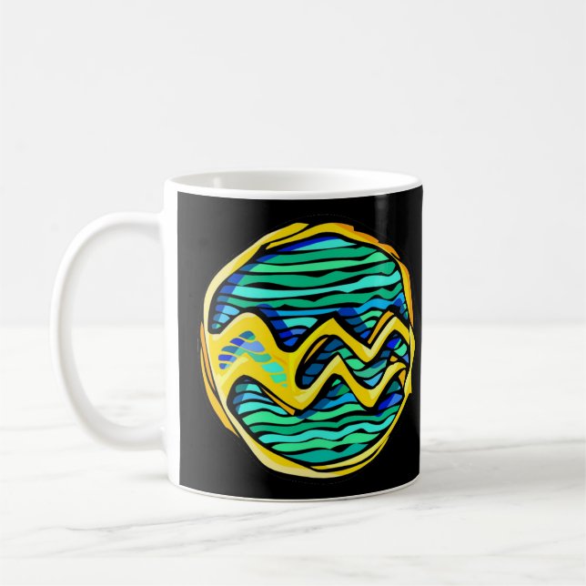 Mug Symbole d'Aquarius couleur pierre de gemme (Gauche)