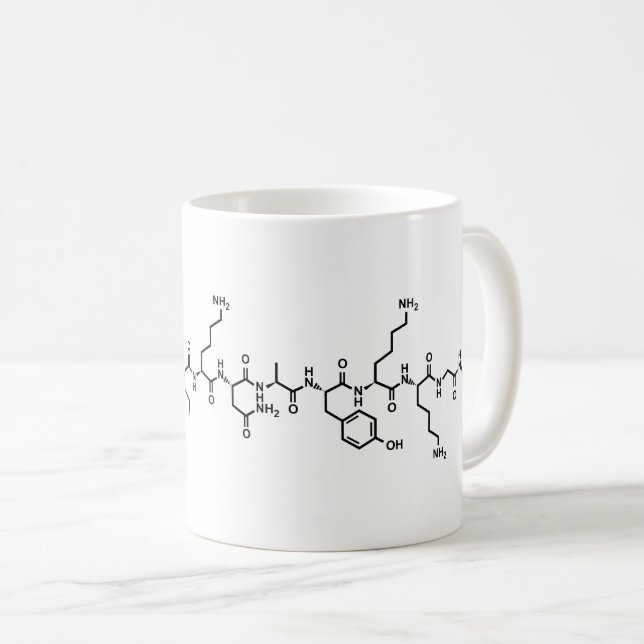 Mug symbole de formule chimique hormonale endorphine (Devant droit)