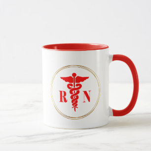 Mug Symbole de la motte de l'infirmière Caduceus