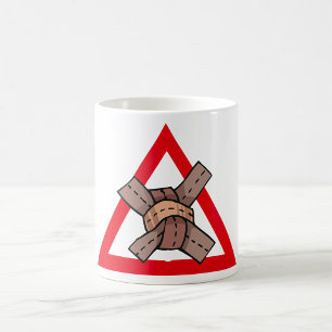 Mug Symbole de la route d'avertissement de noeud de tr