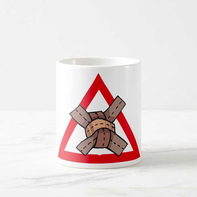 Mug Symbole de la route d'avertissement de noeud de tr (Créateur téléchargé)