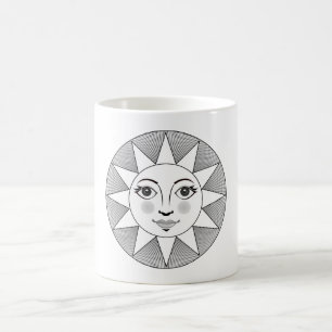 Mug Symbole de l'astronome noir et blanc