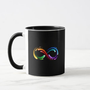 Mug Symbole de l'infini des comètes arc-en-ciel