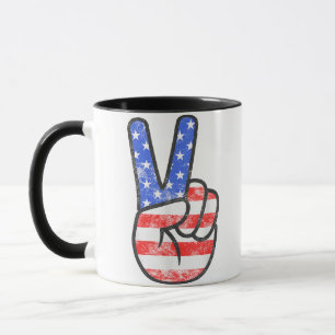 Mug Symbole de paix du drapeau américain T-shirt quatr