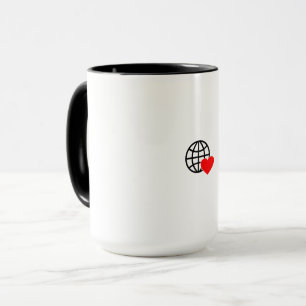 Mug Symbole du coeur rouge créé avec des lignes lisses