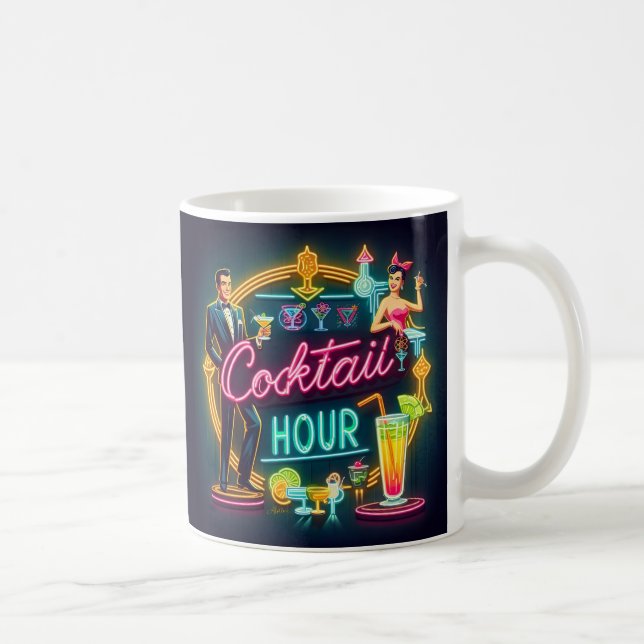 Mug Symbole du néon du milieu du siècle Cocktail Hour  (Droite)