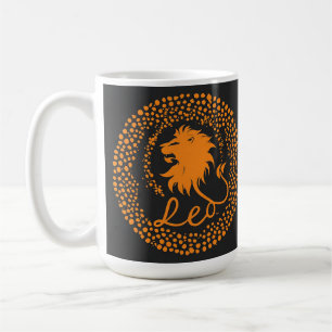 Mug Symbole du zodiaque Lion avec une tête de lion dor