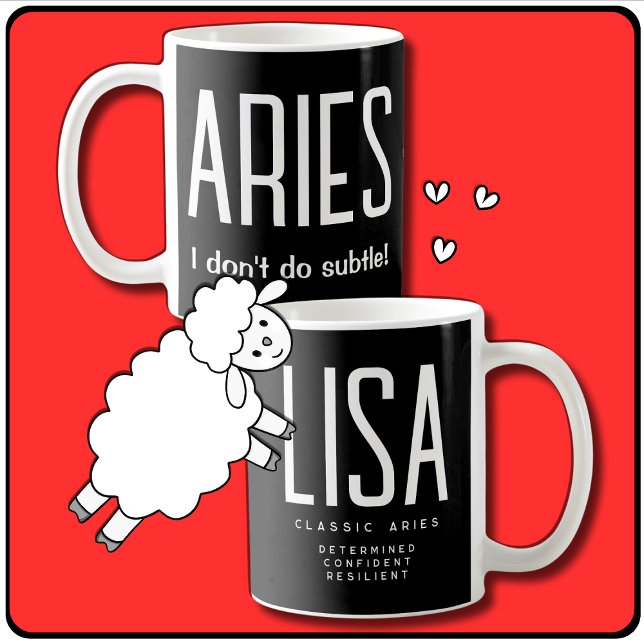 Mug SYMBOLE Étoile Aries Cadeau Zodiac (Heads up Astrology, Horoscope, Zodiac Lovers. Here's a fun gift for the Aries star sign! )