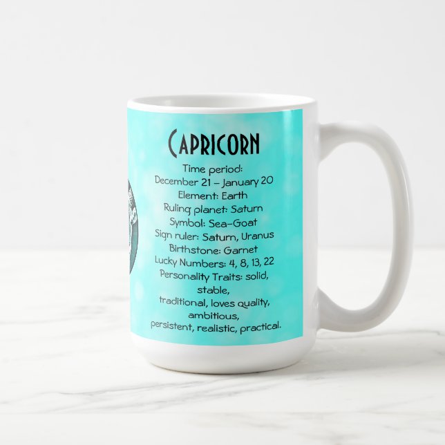Mug Symbole Horoscope Capricorne Anniversaire (Droite)