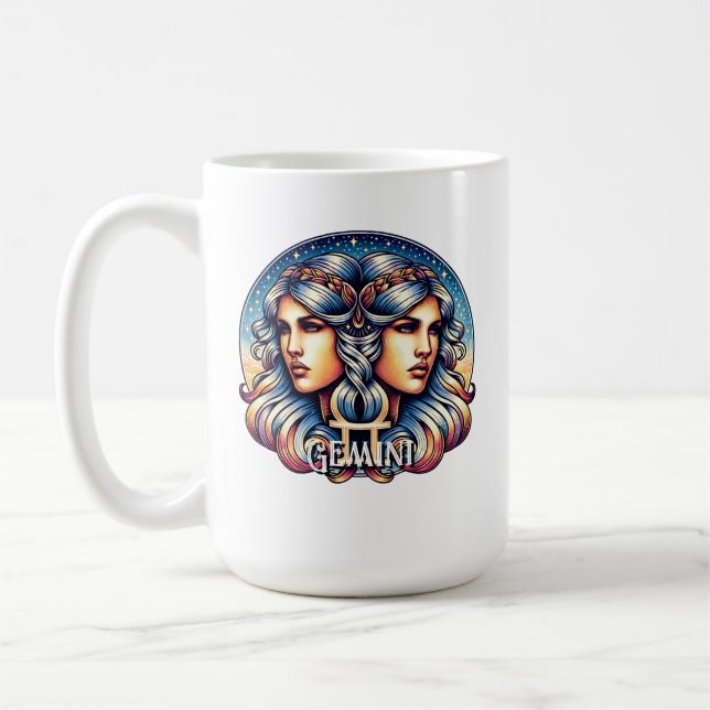 Mug SYMBOLE Horoscope Gemini | SIGNE D'Astrologie Jume (Gauche)