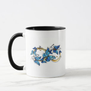 Mug Symbole infini de papillons Morpho bleus