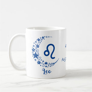 Mug SYMBOLE LEO Zodiac Astrologie Anniversaire Bleu Bl