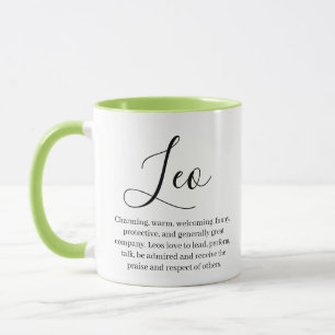 Mug Symbole Leo Zodiac personnalisé Nom et traits