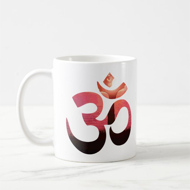 Mug Symbole mantra Om personnalisé Gold Sun Méditation (Gauche)