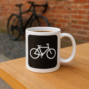 Mug Symbole minimaliste de vélo noir et blanc
