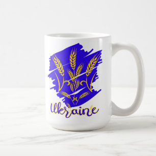 Mug symbole national ukrainien tryzub fait d'épi de bl