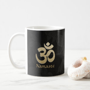 Mug Symbole OM noir & or Yoga instructeur de médiation