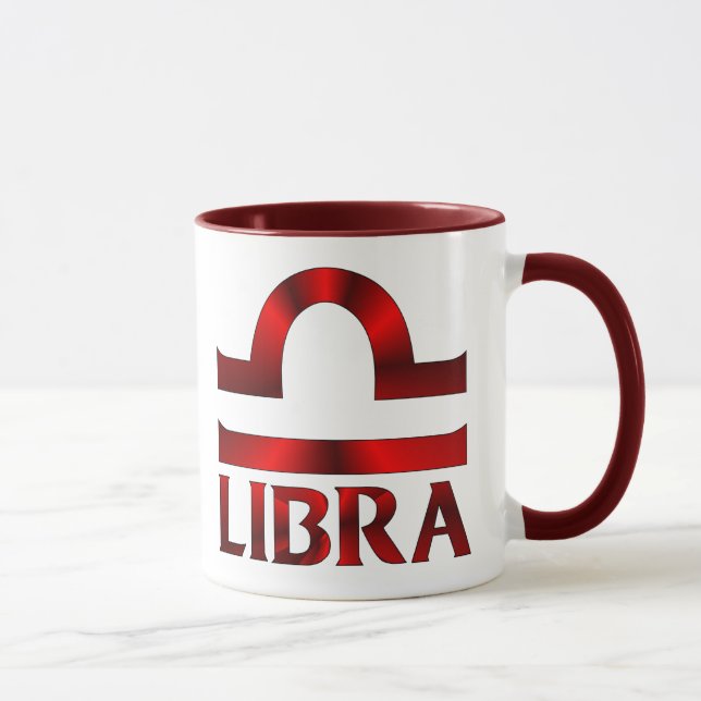 Mug Symbole rouge d'horoscope de Balance (Droite)