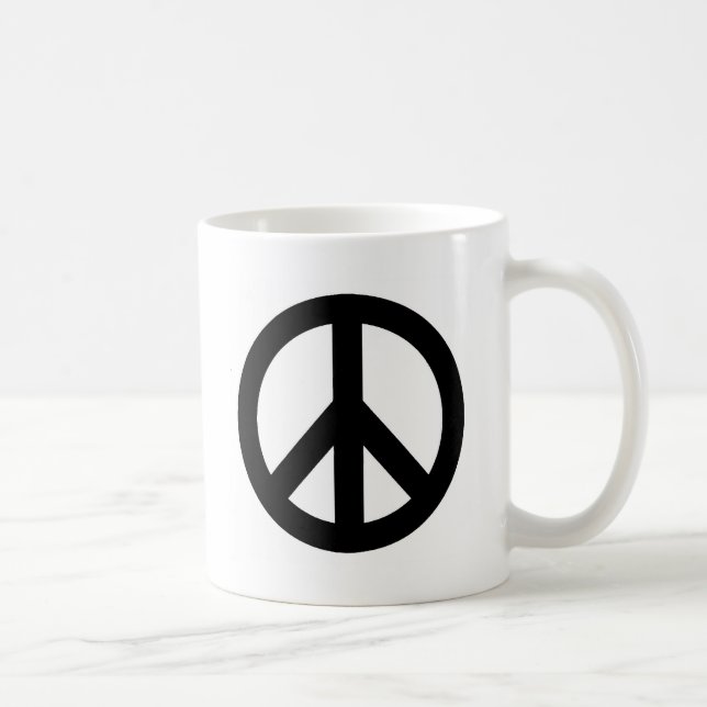 MUG SYMBOLE SYMBOLE DE LA PAIX BLANC NOIR (Droite)