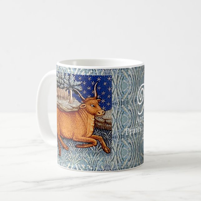 Mug Symbole Taurus Zodiac Bull fête d'anniversaire (Devant gauche)