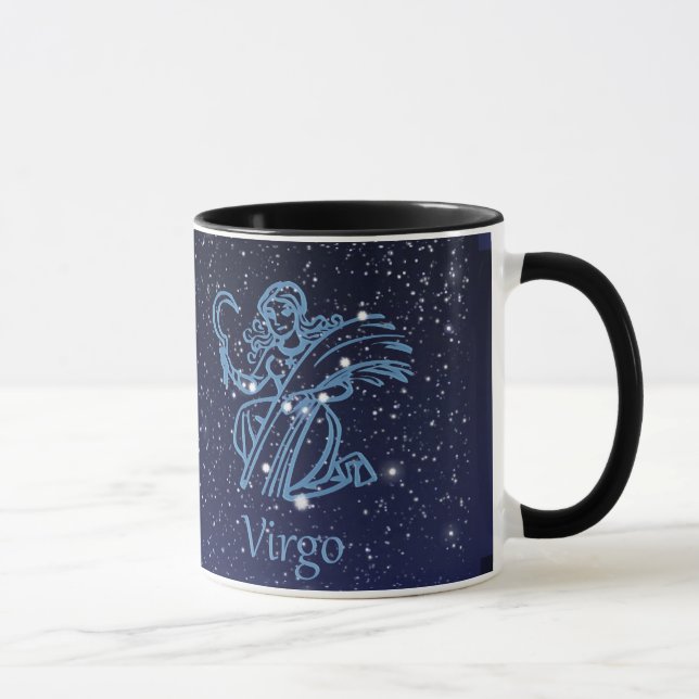 Mug Symbole Virgo Constellation et Zodiac avec étoiles (Droite)