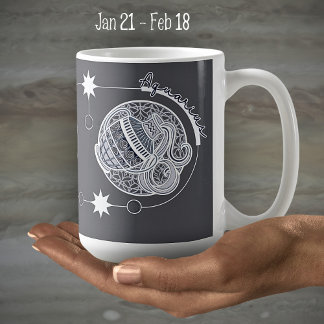 Mug SYMBOLE Zodiaque Aquarius Astrologie Mandala Bleu 