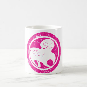 Mug SYMBOLE Zodiaque Aries Grunge Ram Rose Astrologie