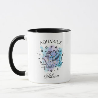 Mug Symbole zodiaque d'aquarelle violette Aquarius