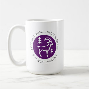 Mug Symbole Zodiaque de Capricorne pourpre Trait d'ast