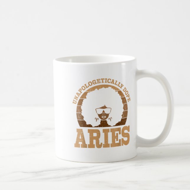 Mug Symbole Zodiaque de la femme noire Aries Queen Afr (Droite)