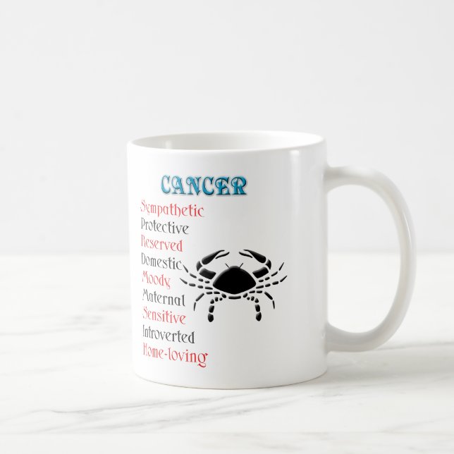 Mug Symbole Zodiaque de l'horoscope du cancer (Droite)