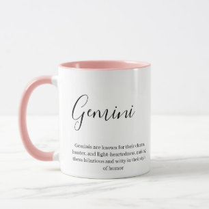 Mug "Symbole Zodiaque Gemini personnalisé Nom et trait