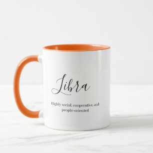 Mug Symbole Zodiaque Libra personnalisé Nom et traits"