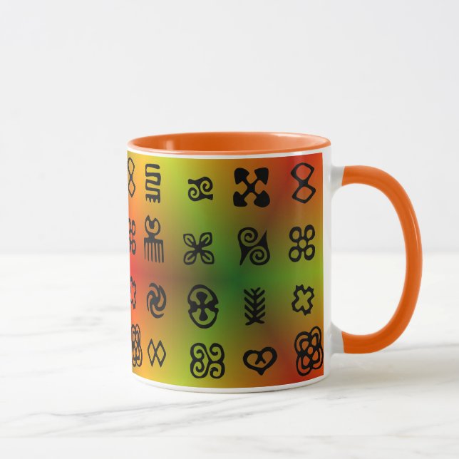 Mug Symboles Adinkra Aux Couleurs Africaines (Droite)