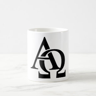 Mug Symboles Alpha et Oméga Lettres alphabétiques gre