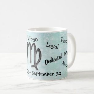 Mug Symboles de l'Horoscope Virgo noir et blanc