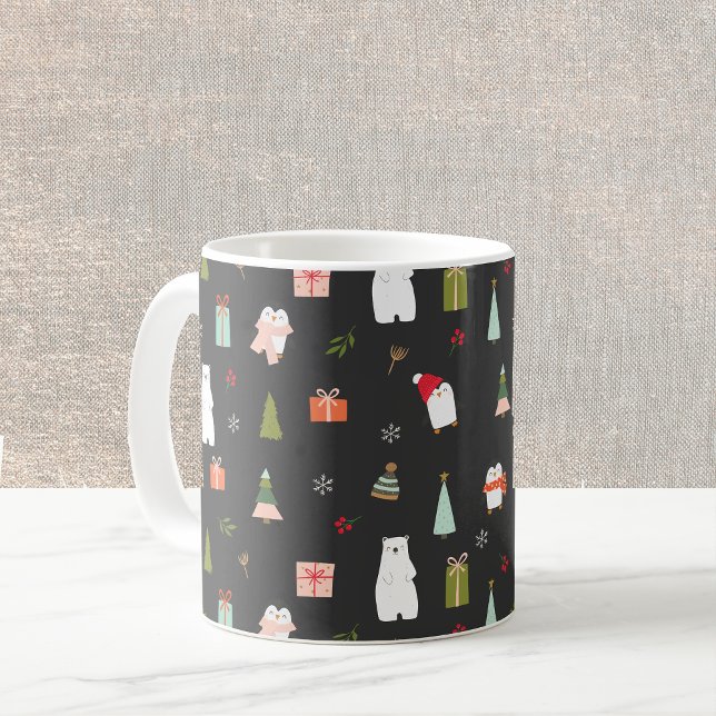 Mug Symboles de Noël mignons Noir (Créateur téléchargé)