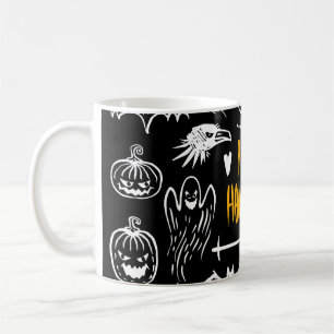 Mug Symboles d'Halloween dessinés à la main, collectio
