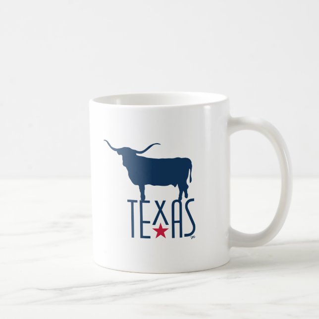 Mug Symboles du Texas, Longhorn, marine (Droite)