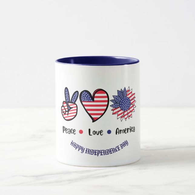 Mug Symboles patriotiques "Peace Love America" Personn (Centre)