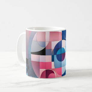 Mug Symétrie céleste : formes géométriques bleues et r