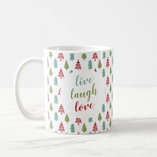 Mug Sympa sapin de Noël Live Rire Amour Personnalisé (Gauche)
