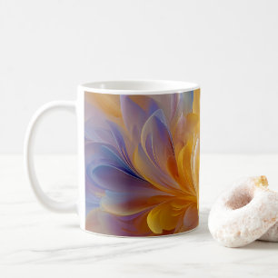 Mug Symphonie dorée de pétales abstraits en fleurs