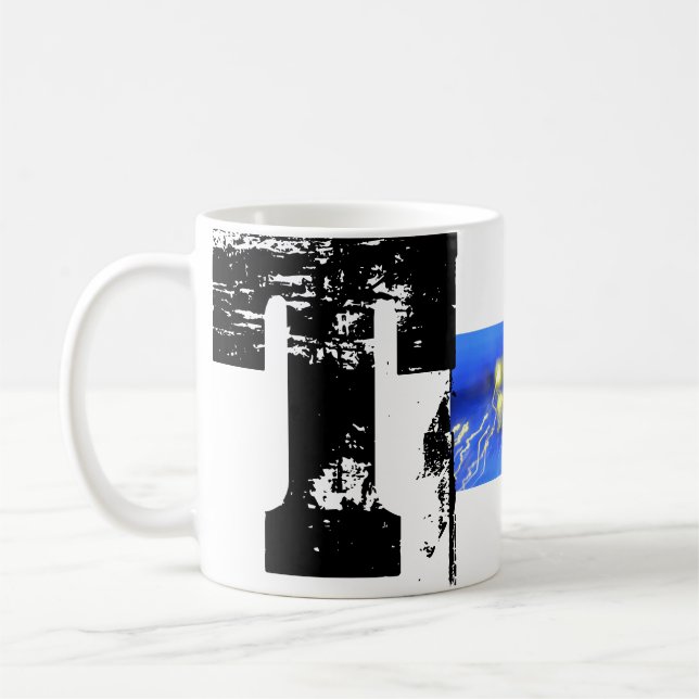 Mug T Musique typographique de granulométrie (Gauche)