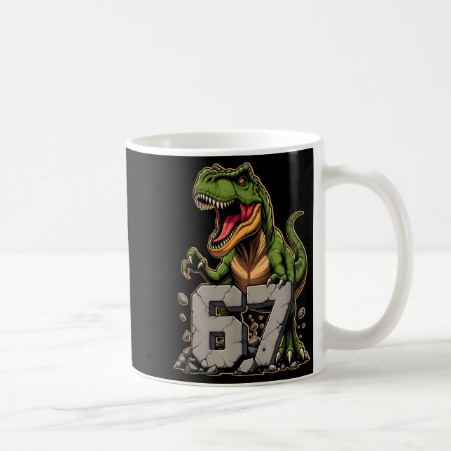 Mug T-rex Dinosaur Funny Six Seven Meme Cool Tyrannosa (Droite)